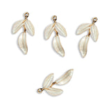 10pcs KC Gold Plated Leaves Pendant Enamel Leaf Charms Metal Alloy Accessories For DIY Jewelry Making