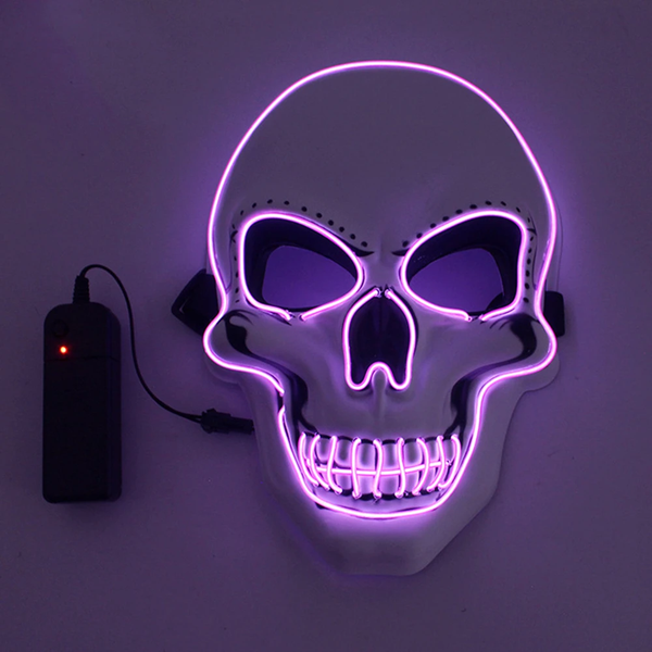 Halloween Skeleton Mask Face Cover Glowing Scary Ghost Death Skull Spo ...