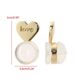 10Pcs Heart Love Magic Earring Lifters Earring Lifts Backs Adjustable Hypoallergenic Earring Nuts Ear Lobe Support