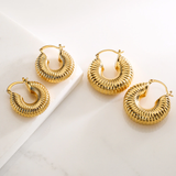 Vintage French Chic Women Hoop Earrings,Gold Color High Quality Elegance Party Gift Jewelry