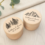 Personalized Custom Wedding Ring Box Wood Double Ring Box Engagement Proposal Ring Holder Proposal Wedding Decor Wood Engraved