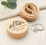 Personalized Custom Wedding Ring Box Wood Double Ring Box Engagement Proposal Ring Holder Proposal Wedding Decor Wood Engraved