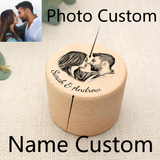 Personalized Custom Wedding Ring Box Wood Double Ring Box Engagement Proposal Ring Holder Proposal Wedding Decor Wood Engraved