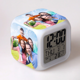 Custom stickers for Family LED Colorful Flash customized Touch Night Light Alarm Clock Custom-made family Photo Toys for Kids