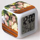 Custom stickers for Family LED Colorful Flash customized Touch Night Light Alarm Clock Custom-made family Photo Toys for Kids