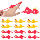 10PCS Catapult Launch Dinosaur Fun and Tricky Slingshot Chick Practice Elastic Flying Finger Birds Sticky DecompressionToy