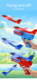 Children Catapult Foam Plane Gun Toy Hand Throw Aircraft Launcher With Light Flight Glider Kids Outdoor Luminous Airplane Toys