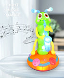 Children Musical Cartoon Caterpillar Playing the Saxophone Dancing Twist Worm Electric Pet Interactive Toys for Toddlers Gifts