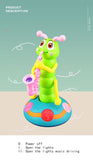 Children Musical Cartoon Caterpillar Playing the Saxophone Dancing Twist Worm Electric Pet Interactive Toys for Toddlers Gifts