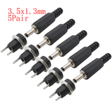 10Pcs DC Connectors 5.5x2.1mm 3.5x1.3mm DC Power Plug Male Female Jack Socket Nut Panel Mount DC Power Adapter Connector 5.5*2.1