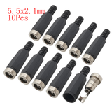 10Pcs DC Connectors 5.5x2.1mm 3.5x1.3mm DC Power Plug Male Female Jack Socket Nut Panel Mount DC Power Adapter Connector 5.5*2.1