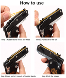 1pc Mini Toy Metal Gun with Rubber Band Fun Folding Pistol Key Charm Pendant Kids Birthday Gifts Toys Boy Girl Game Party Favors