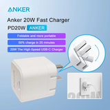 ANKER PD 20W Fast Charger USB C Mini Chargers PowerPort III Foldable Travel Phone Charger for iPhone 12/ 12 Pro iPad Galaxy S10