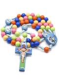 1PC Cartoon JESUS Cross Pendant Necklace Rosary Beads Children Kid Girls Catholic Christian Orthodox Fashion Religious Jewelry