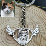 Personalized Pet Photo Necklace Engraved Pets Pendant Gifts Handmade Custom Dog Cat Keychain Memory Jewelry Picture Pendants