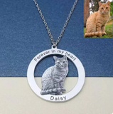 Personalized Pet Photo Necklace Engraved Pets Pendant Gifts Handmade Custom Dog Cat Keychain Memory Jewelry Picture Pendants