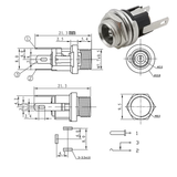 10Pcs DC Connectors 5.5x2.1mm 3.5x1.3mm DC Power Plug Male Female Jack Socket Nut Panel Mount DC Power Adapter Connector 5.5*2.1