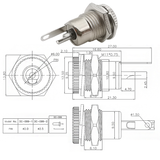 10Pcs DC Connectors 5.5x2.1mm 3.5x1.3mm DC Power Plug Male Female Jack Socket Nut Panel Mount DC Power Adapter Connector 5.5*2.1