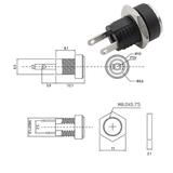 10Pcs DC Connectors 5.5x2.1mm 3.5x1.3mm DC Power Plug Male Female Jack Socket Nut Panel Mount DC Power Adapter Connector 5.5*2.1