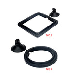 Aquarium Feeding Ring Fish Tank Station Floating Food Tray Feeder Square Circle Accessory Fish Food Feeder Suction Cup black