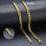  Cuban Chain Necklace for Men Women, Basic Punk Stainless Steel Curb Link Chain Chokers,Vintage Gold Tone Solid Metal Collar