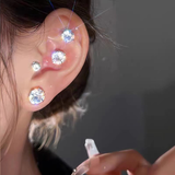 1Pair Magnetic Ear Studs Men Women Stud Earrings Round Magnet Crystal Stone Earring No Ear Hole Ear Nails Non-piercing Jewelry