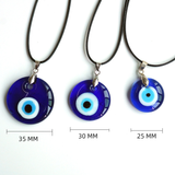 Antique 25MM 30MM 35MM Deep Sea Blue Evil Eye Pendant Necklace Turkish Blue Eye Choker Glass Eye Leather Rope Chain Jewelry Gift