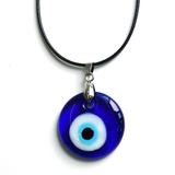 Antique 25MM 30MM 35MM Deep Sea Blue Evil Eye Pendant Necklace Turkish Blue Eye Choker Glass Eye Leather Rope Chain Jewelry Gift