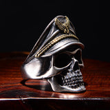 Gothic Punk Ring For Men Retro Skeleton Devil Male Ring Skull Adjustable Exaggeration Death Officer Snake Captain