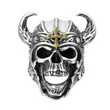 Gothic Punk Ring For Men Retro Skeleton Devil Male Ring Skull Adjustable Exaggeration Death Officer Snake Captain