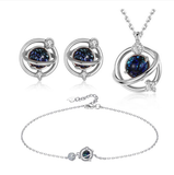 S925 SilverBeautiful Glass Dream Planet Set Women's Elegant Fashion Trend Necklace Bracelet Earrings For Women Free Shipping