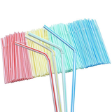 100Pcs 21cm Colorful Disposable Plastic Curved Drinking Straws Wedding Party Bar Drink Accessories Birthday reusable straw