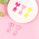 10pcs Fruit Fork Mini Cartoon Children Snack Cake Dessert Pick Toothpick Bento Lunches Party Decoration