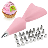 Nozzle piping cake decorating tools Confectionery equipment Kitchen accessories Reusable Pastry bag and bakery set icing socket