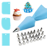 Nozzle piping cake decorating tools Confectionery equipment Kitchen accessories Reusable Pastry bag and bakery set icing socket