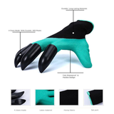 Garden Gloves With Claws ABS Plastic Garden Rubber Gloves Gardening Digging Planting Durable Waterproof Work Glove Outdoor