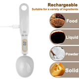 500g Digital Measuring Spoon with LCD Display Kitchen Electronic Food Flour Scale Tool 0.1g/0.01oz Precise for Milk Coffee Tea