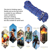 10mm 3KN Outdoor Rescue Rope Climbing Safety Paracord Insurance Escape Rope Wild Trekking Camping Clothesline Survival Equipment