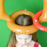 1 Set Inflatable Antlers Shape Toy Family Party Fun Throw Rings Interactive Game Kids Adult Hat ring toss Headband NEW Year Gift