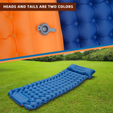 Outdoor Sleeping Pad Camping Inflatable Mattress with Pillows Travel Mat Folding Bed Ultralight Air Cushion Hiking Trekking