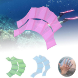 1Pair Unisex Frog Type Silicone Girdles Swimming Hand Fins Flippers Finger Webbed Gloves Paddle Water Sports ~3