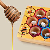 3D Wooden Leaning Educatinal Toys Children Montessori Early Education Beehive Game Childhood Color Cognitive Clip Small Bee Toy