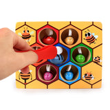 3D Wooden Leaning Educatinal Toys Children Montessori Early Education Beehive Game Childhood Color Cognitive Clip Small Bee Toy