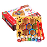 3D Wooden Leaning Educatinal Toys Children Montessori Early Education Beehive Game Childhood Color Cognitive Clip Small Bee Toy